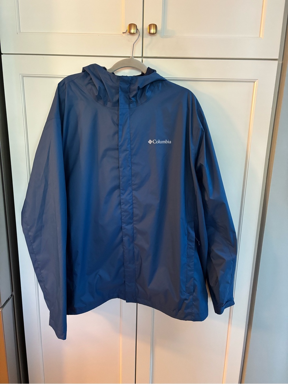 NWOT Men’s Columbia Glennaker Lake II Navy Hooded Rain/Wind Jacket Size XXL